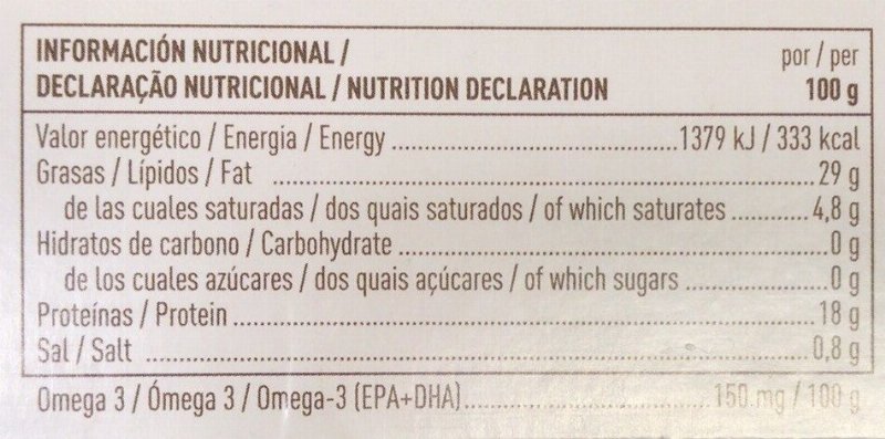 Foto da tabela nutricional