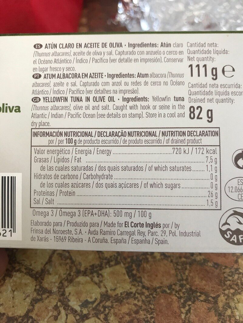 Foto da tabela nutricional