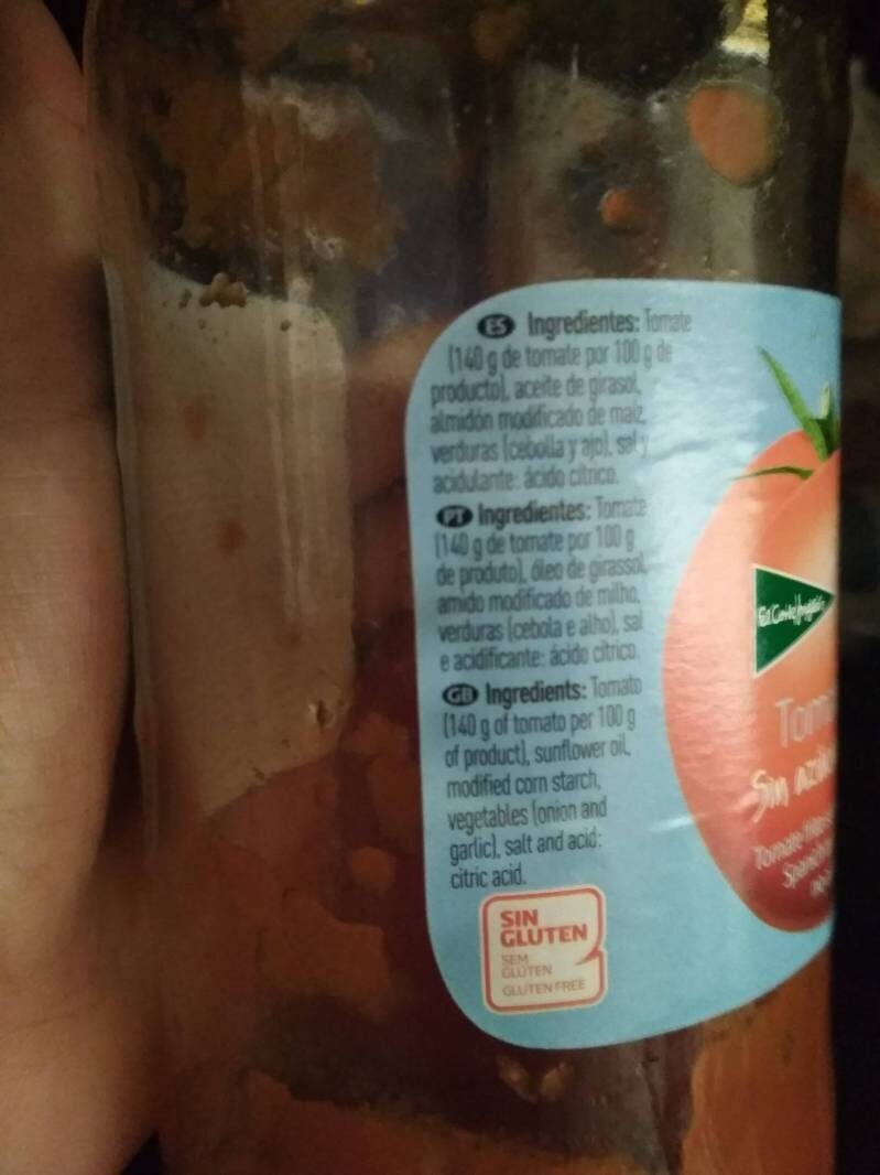 Foto da lista de ingredientes