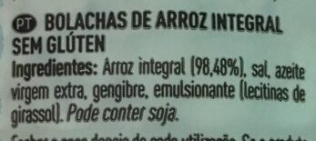 Foto da lista de ingredientes