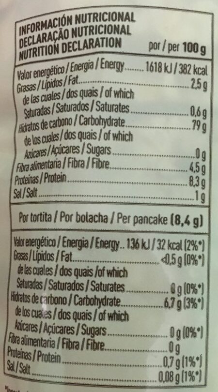 Foto da tabela nutricional