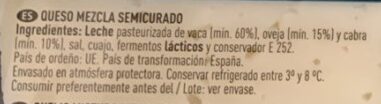 Foto da lista de ingredientes
