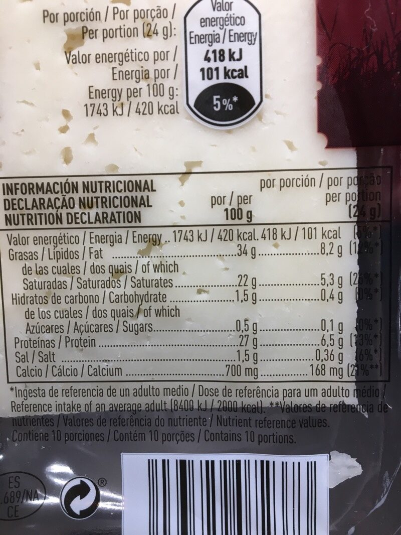 Foto da tabela nutricional