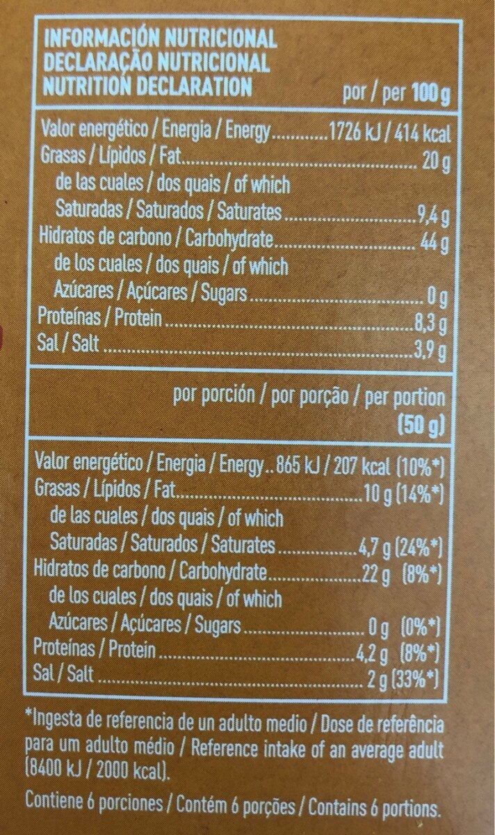 Foto da tabela nutricional