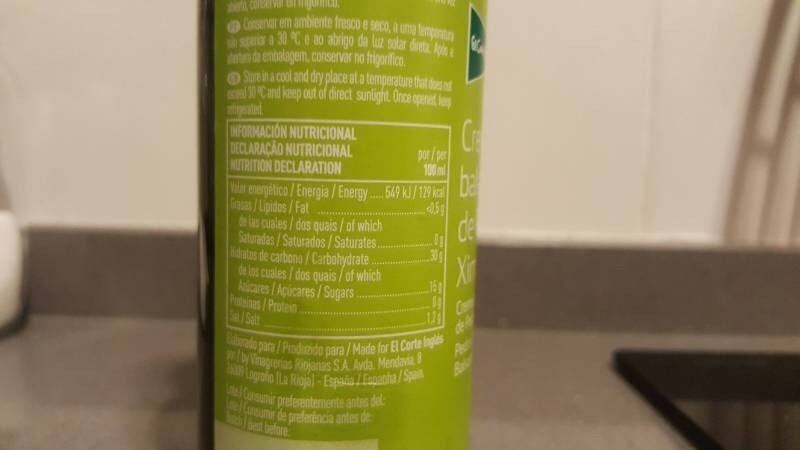 Foto da tabela nutricional