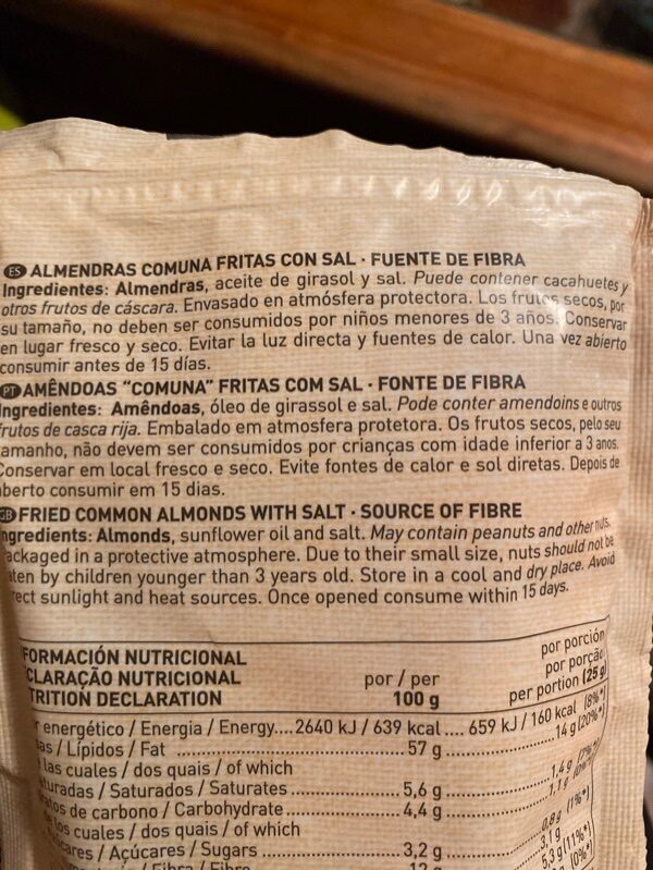 Foto da lista de ingredientes