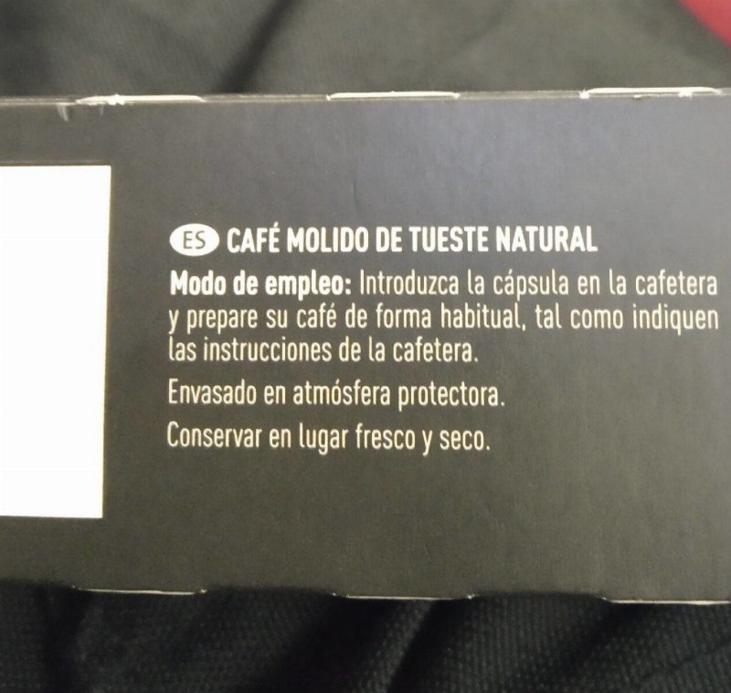 Foto da tabela nutricional