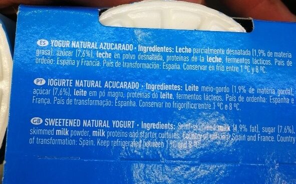 Foto da lista de ingredientes