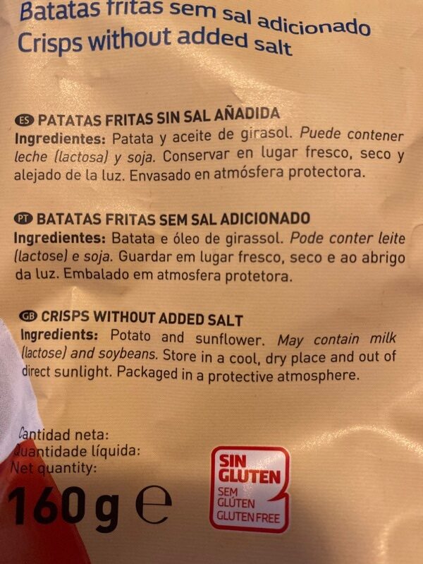 Foto da lista de ingredientes