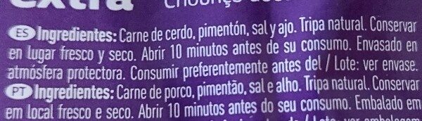 Foto da lista de ingredientes