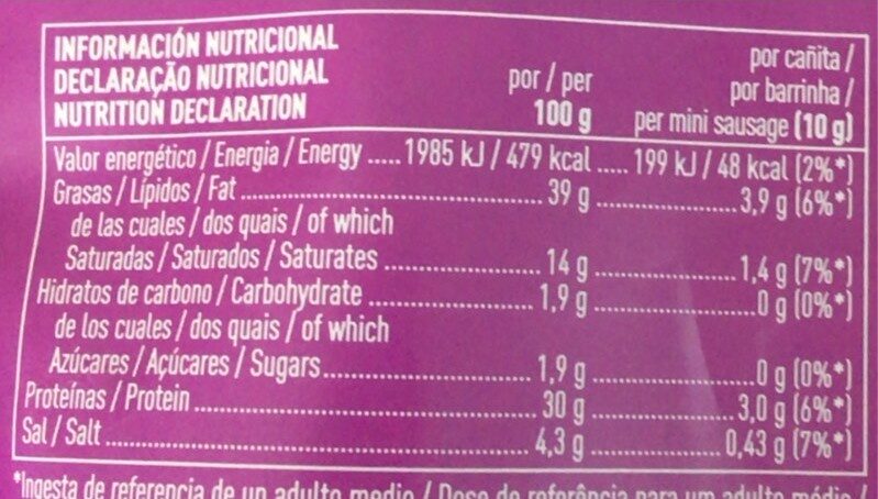 Foto da tabela nutricional