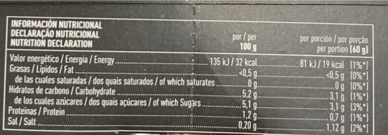 Foto da tabela nutricional