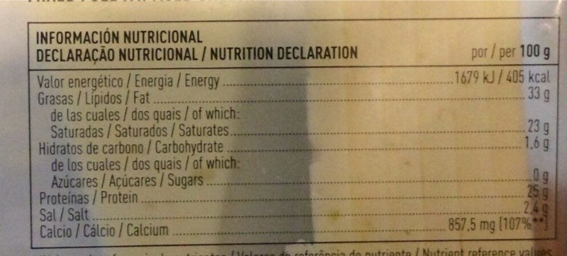 Foto da tabela nutricional