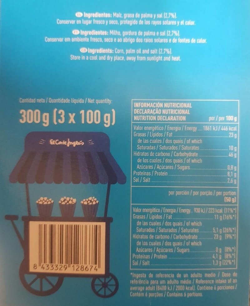 Foto da tabela nutricional