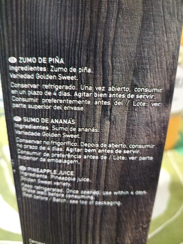 Foto da lista de ingredientes
