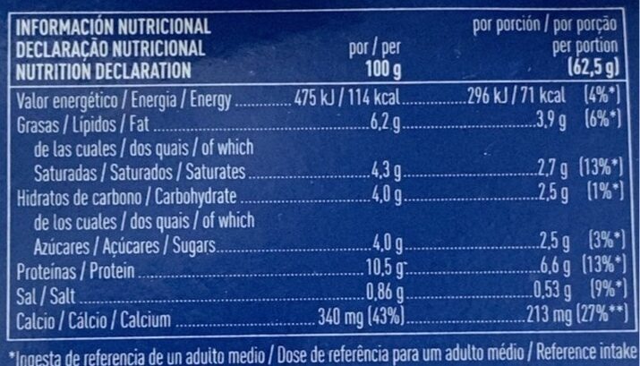 Foto da tabela nutricional
