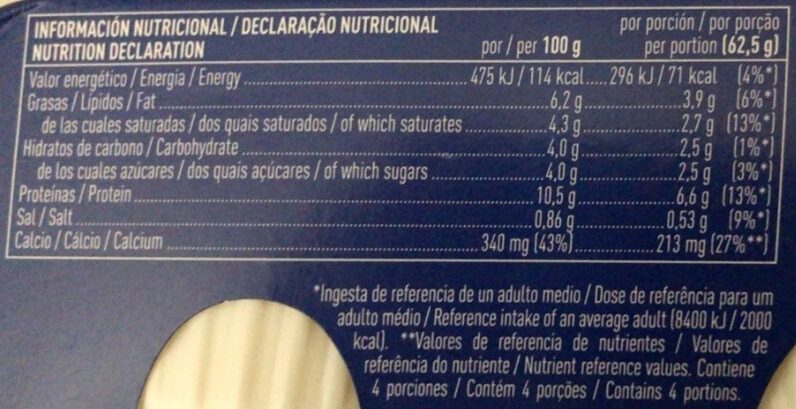 Foto da tabela nutricional