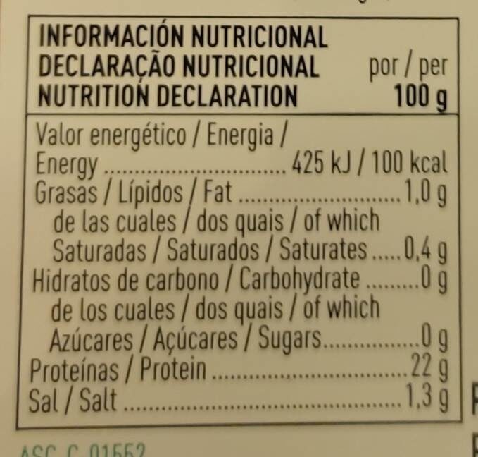 Foto da tabela nutricional