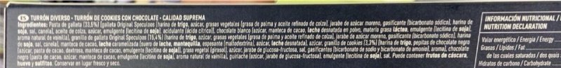 Foto da tabela nutricional