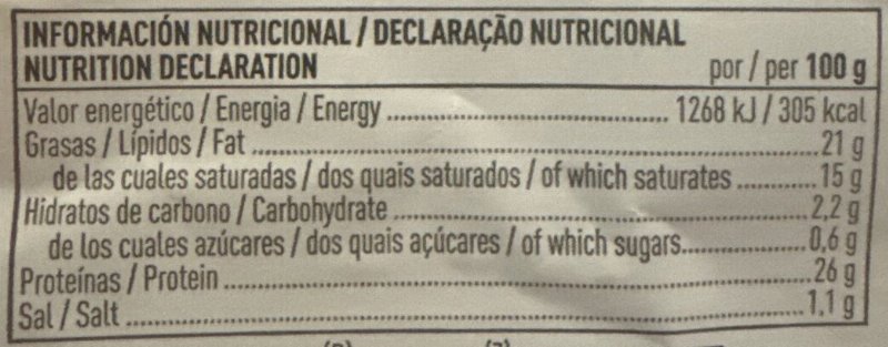 Foto da tabela nutricional