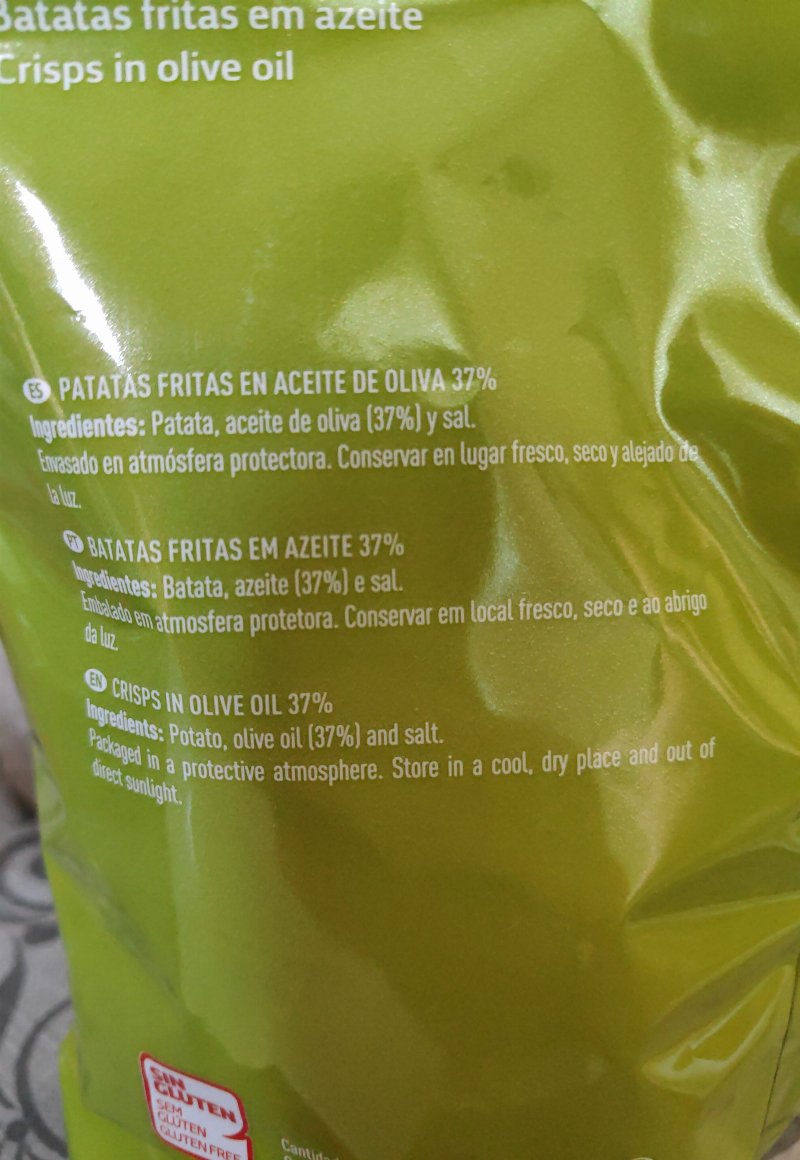 Foto da lista de ingredientes