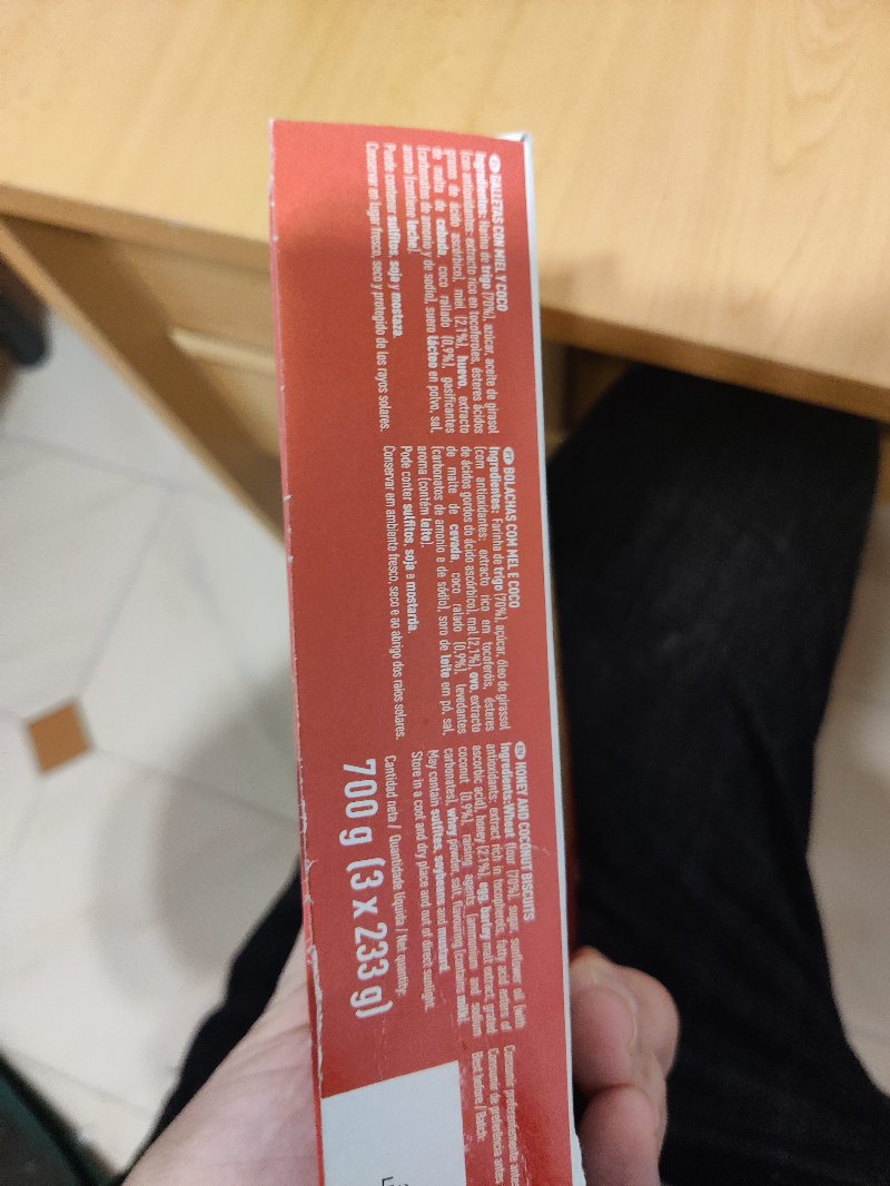 Foto da lista de ingredientes
