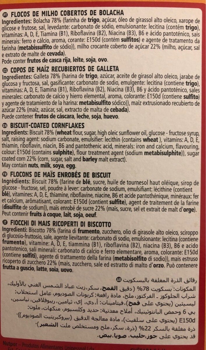 Foto da lista de ingredientes