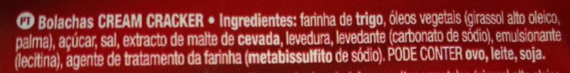 Foto da lista de ingredientes