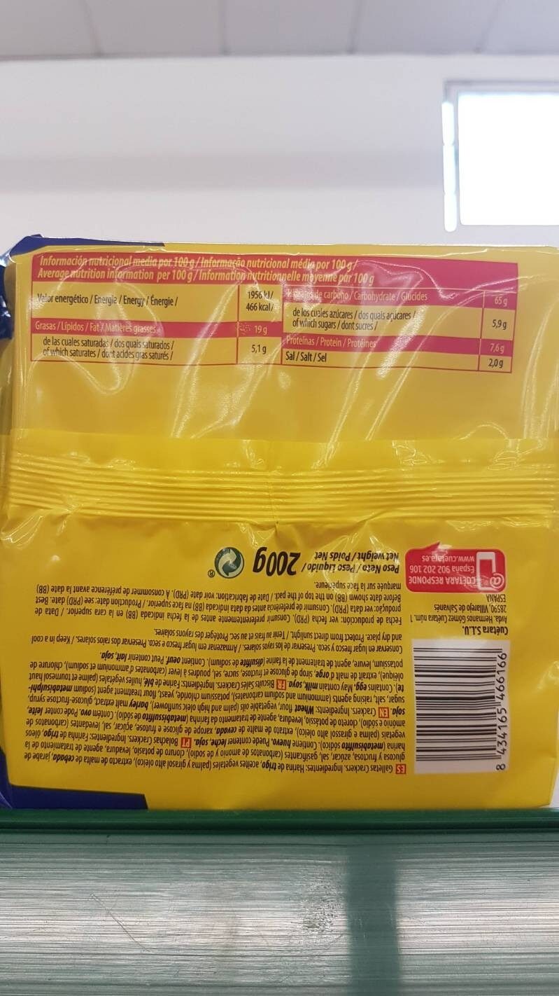 Foto da tabela nutricional