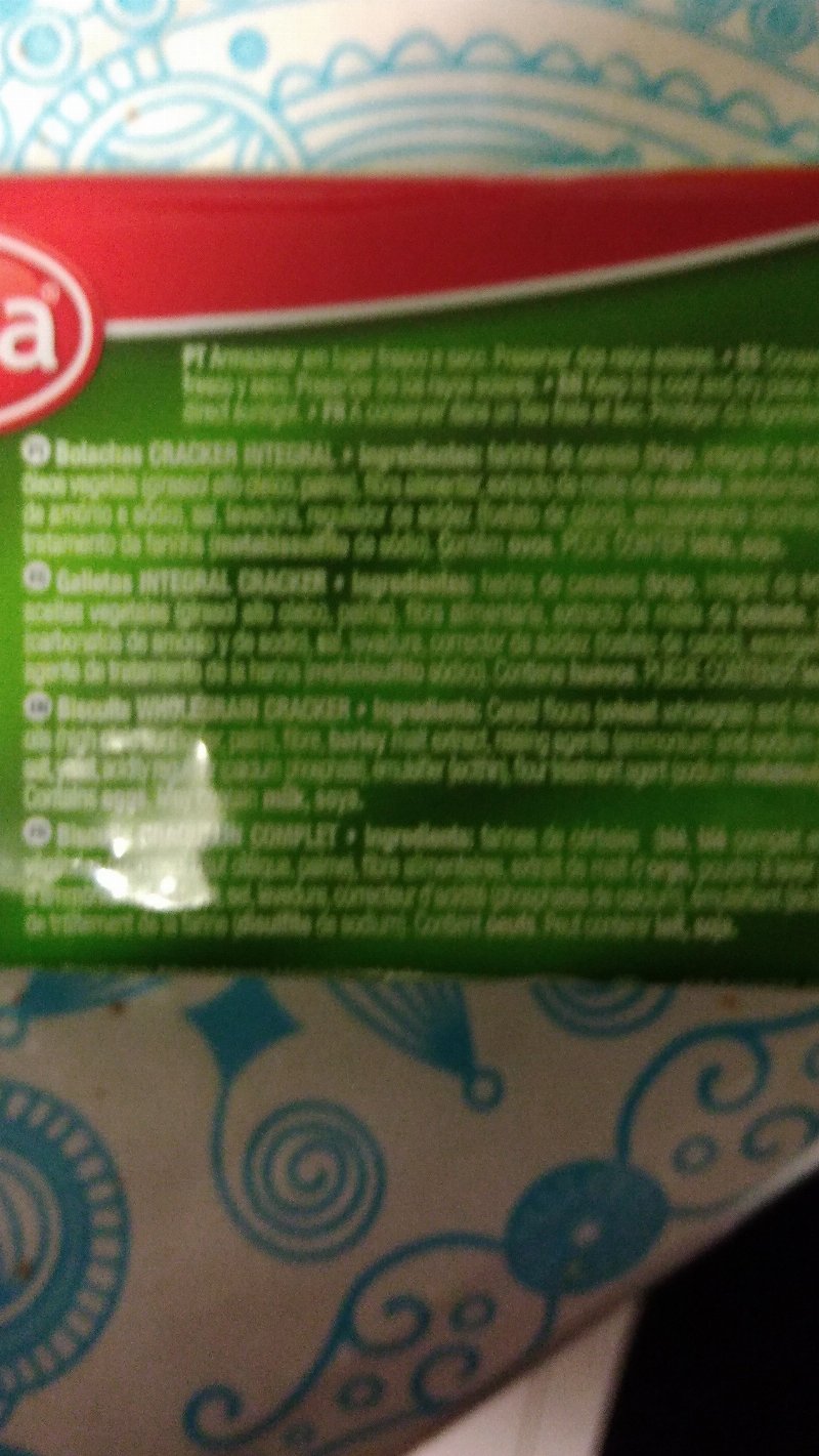 Foto da tabela nutricional
