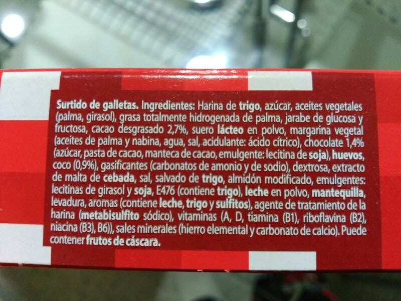 Foto da lista de ingredientes