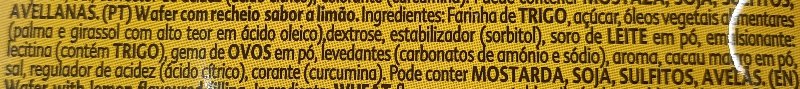 Foto da lista de ingredientes