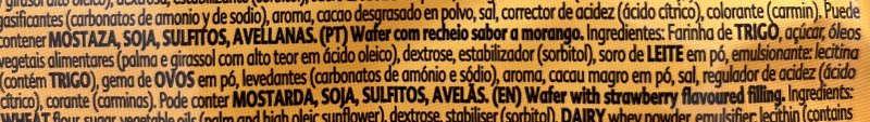 Foto da lista de ingredientes