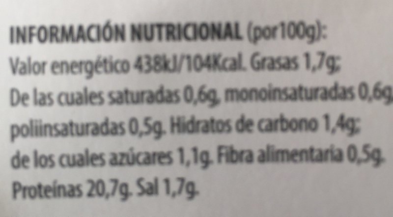 Foto da tabela nutricional