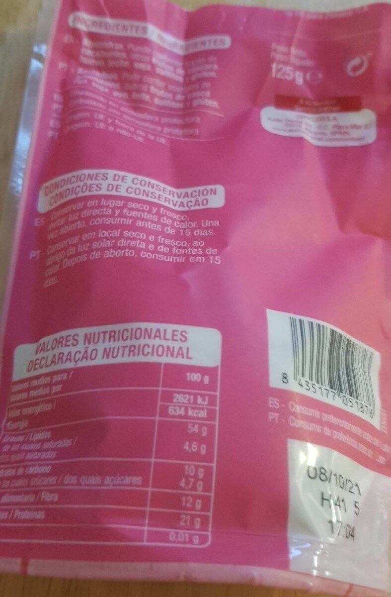 Foto da tabela nutricional