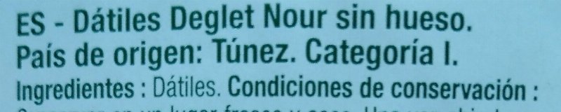 Foto da lista de ingredientes