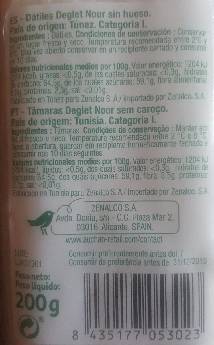 Foto da tabela nutricional