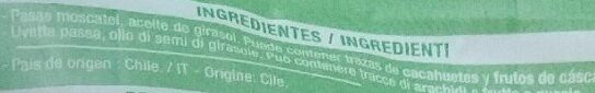 Foto da lista de ingredientes