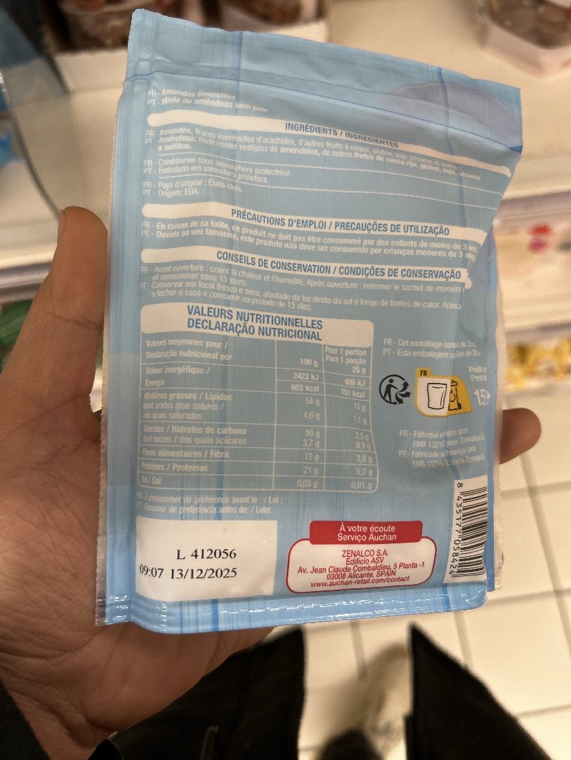Foto da tabela nutricional