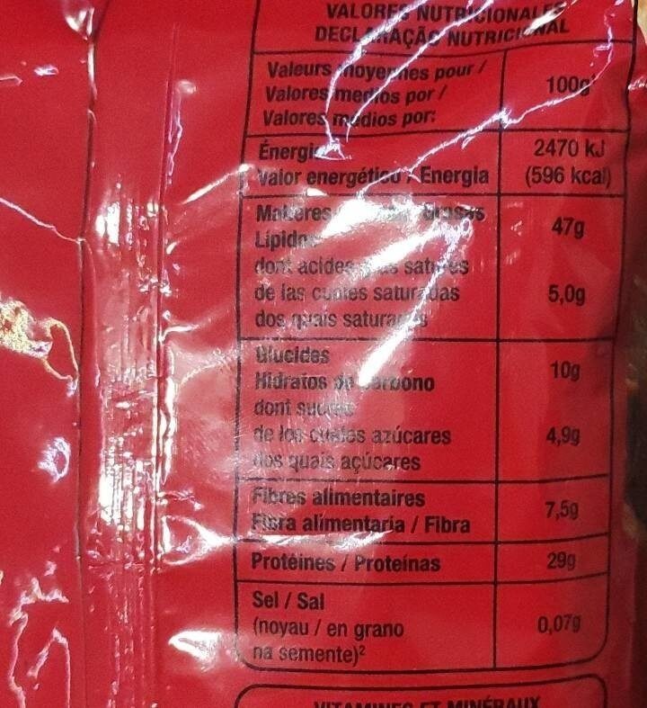 Foto da tabela nutricional