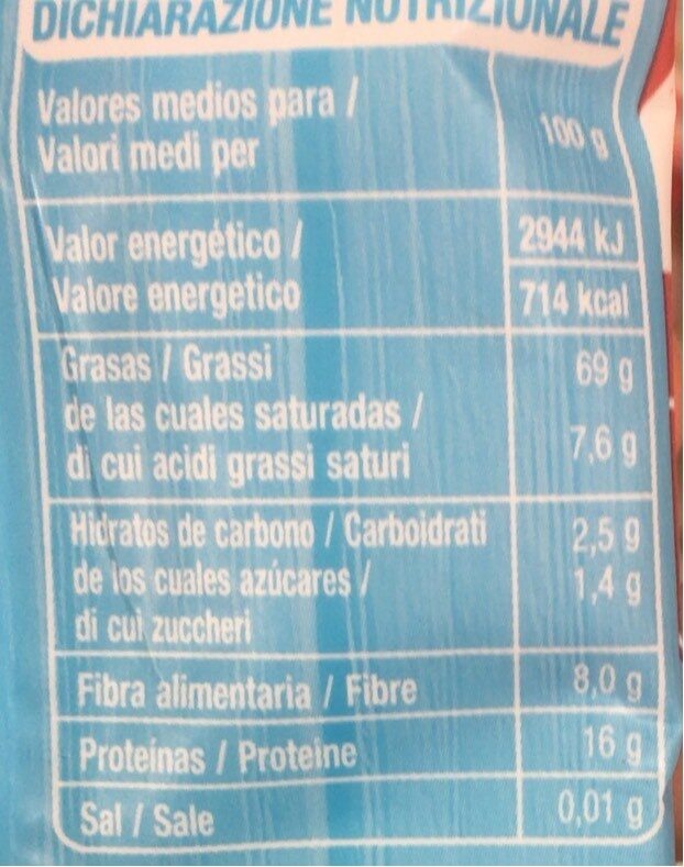 Foto da tabela nutricional