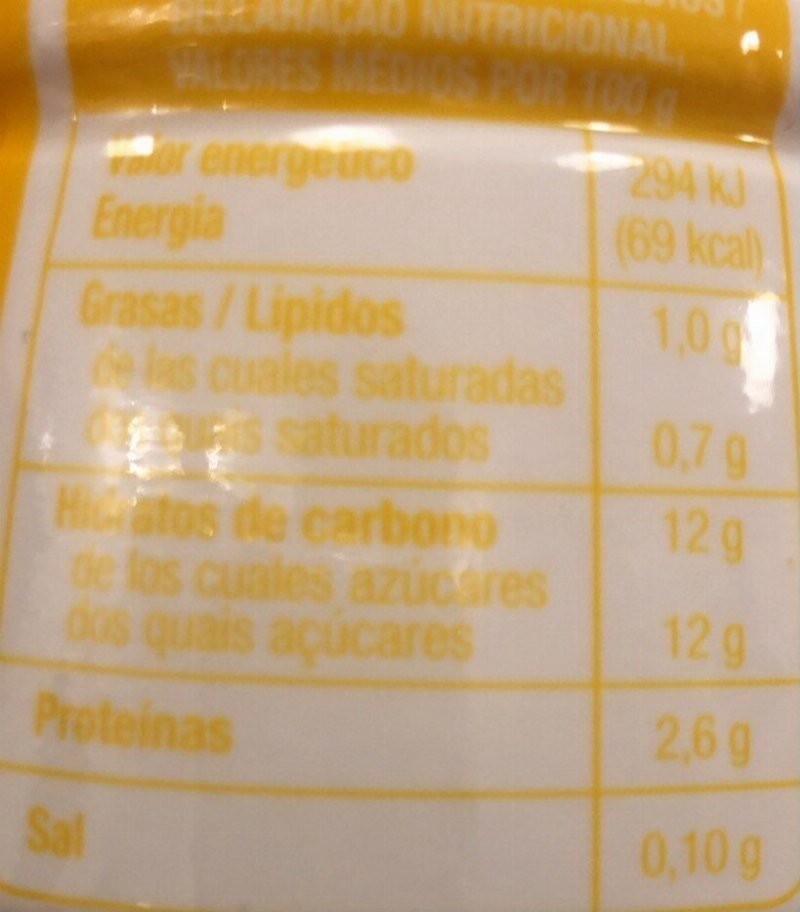 Foto da tabela nutricional