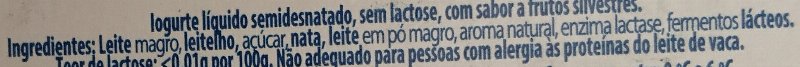 Foto da lista de ingredientes
