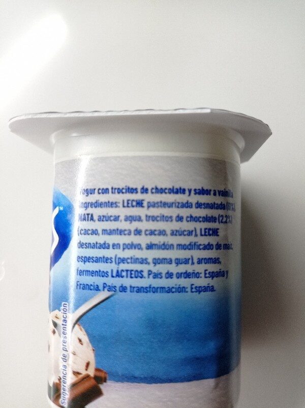 Foto da lista de ingredientes