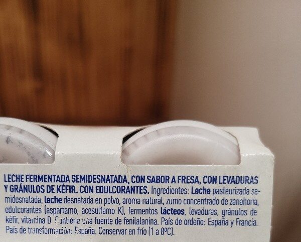 Foto da lista de ingredientes
