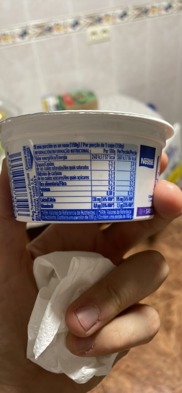 Foto da tabela nutricional