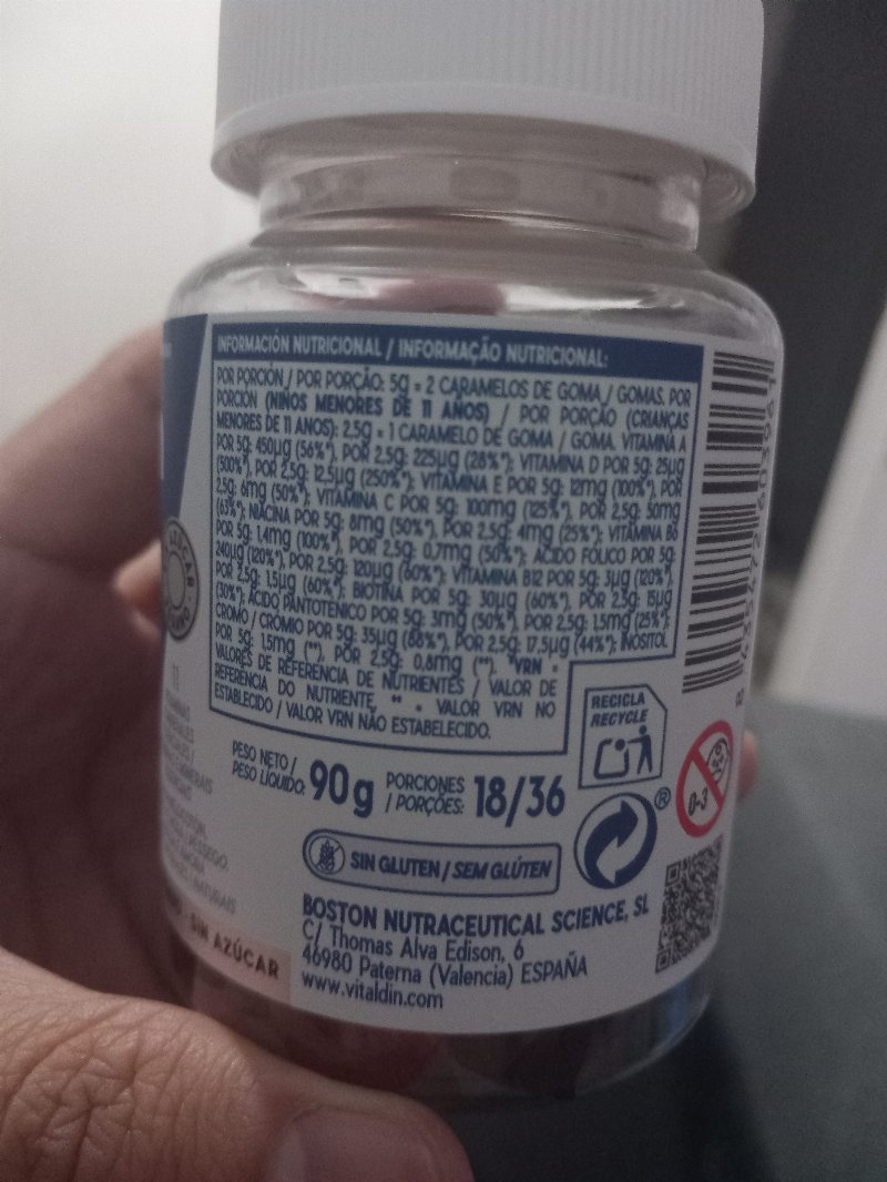 Foto da lista de ingredientes