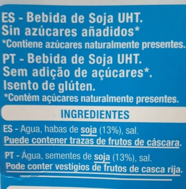 Foto da lista de ingredientes