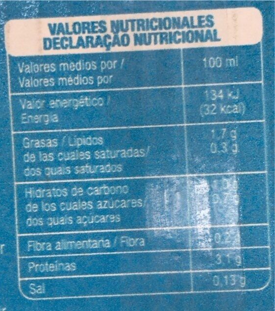 Foto da tabela nutricional