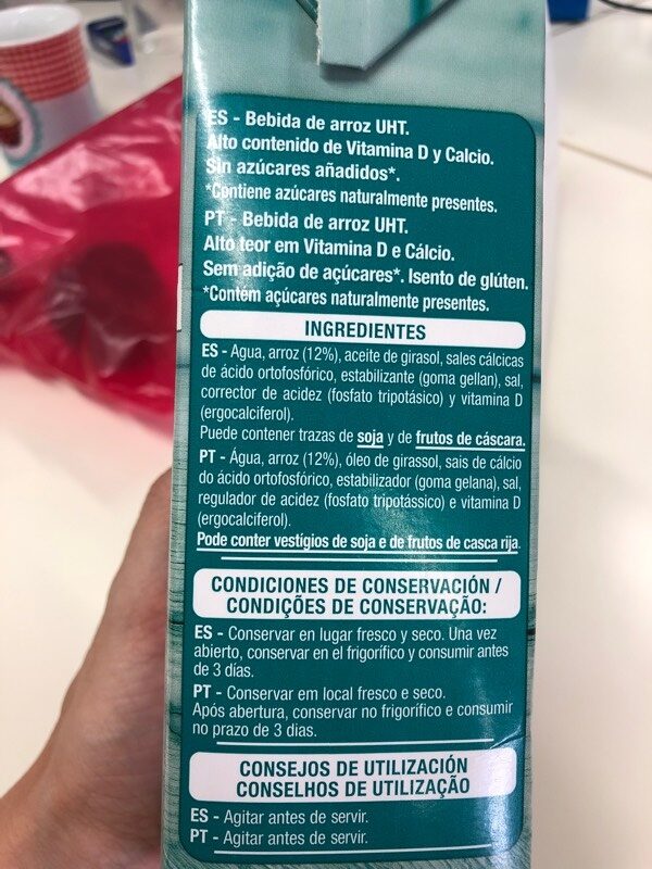 Foto da lista de ingredientes